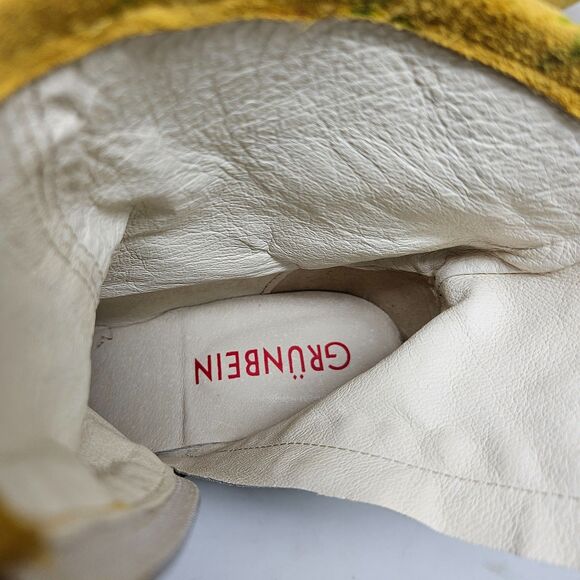 GRUNBEIN Bella Clog Boots 39 Yellow Floral Suede Handmade Sustainable Bohemian - Picture 10 of 12